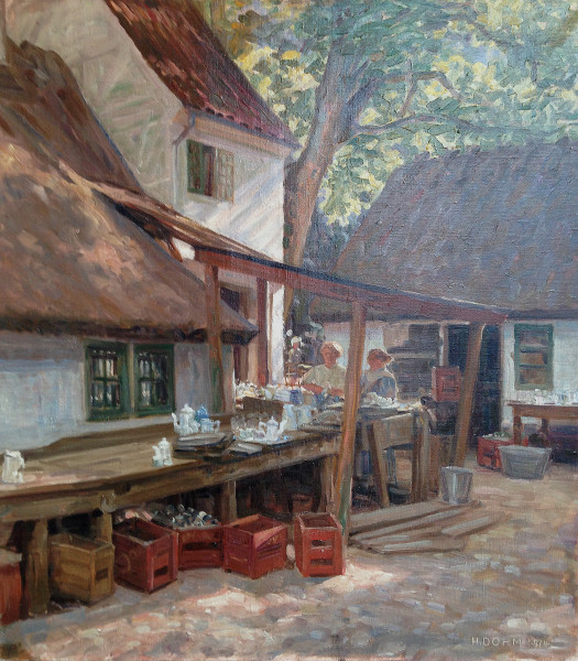 Heinrich Dohm (1875-1940): Szene aus einem Ausflugscafé
