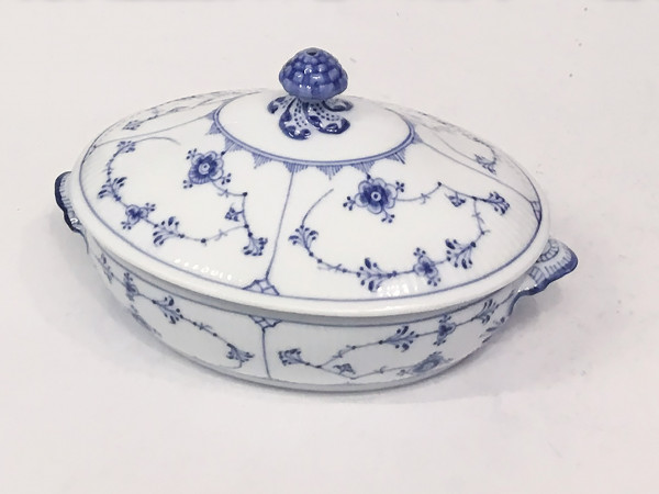 Musselmalet / Blue Fluted: Ovale Schüssel mit Deckel
