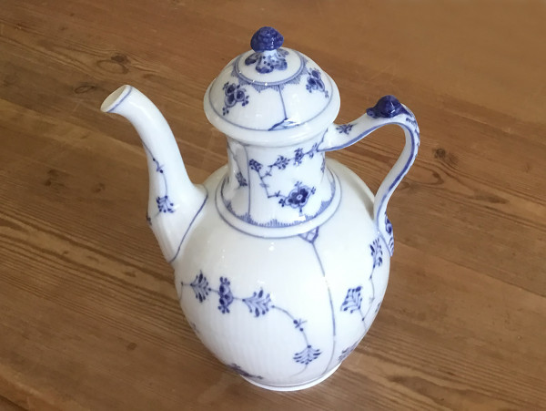 Musselmalet / Blue Fluted: Kaffeekanne, groß