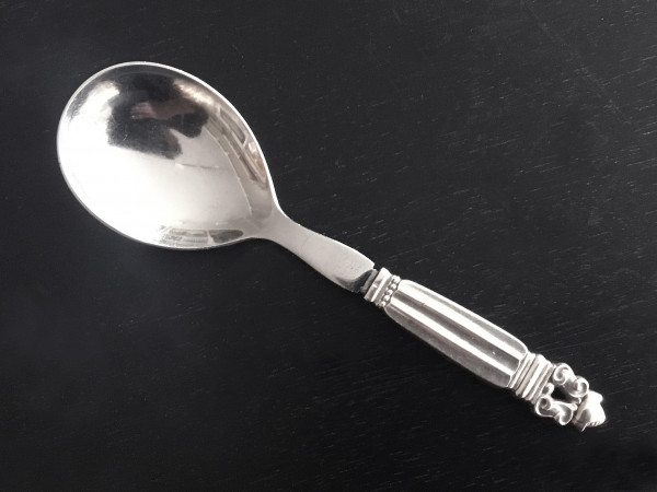 KÖNIG / ACORN (Georg Jensen): Servierlöffel, klein mit Stahl