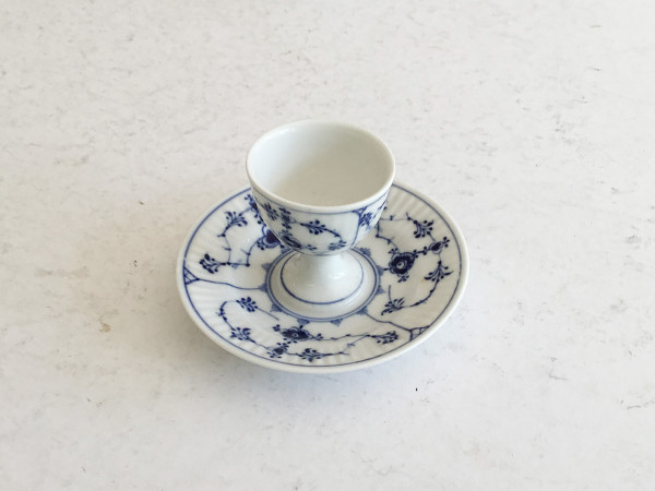 Musselmalet / Blue Fluted: Eierbecher mit Unterteller