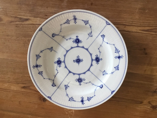 Musselmalet / Blue Fluted: Menüteller, antik