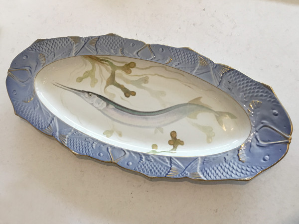 Lachsplatte / Fischplatte 61 cm "Belone Acus" (Hornhecht) Arnold Krog