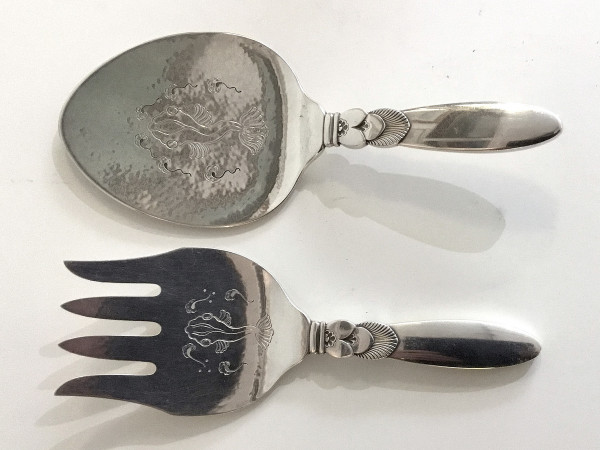 KAKTUS (Georg Jensen): Fisch-Vorlegebesteck, 2-teilig, groß