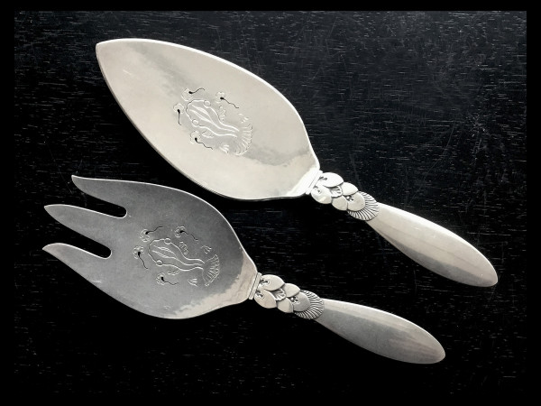 KAKTUS (Georg Jensen): Fisch-Vorlegebesteck, 2-teilig