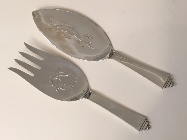 PYRAMIDE (Georg Jensen): Fisch-Vorlegebesteck, 2-teilig